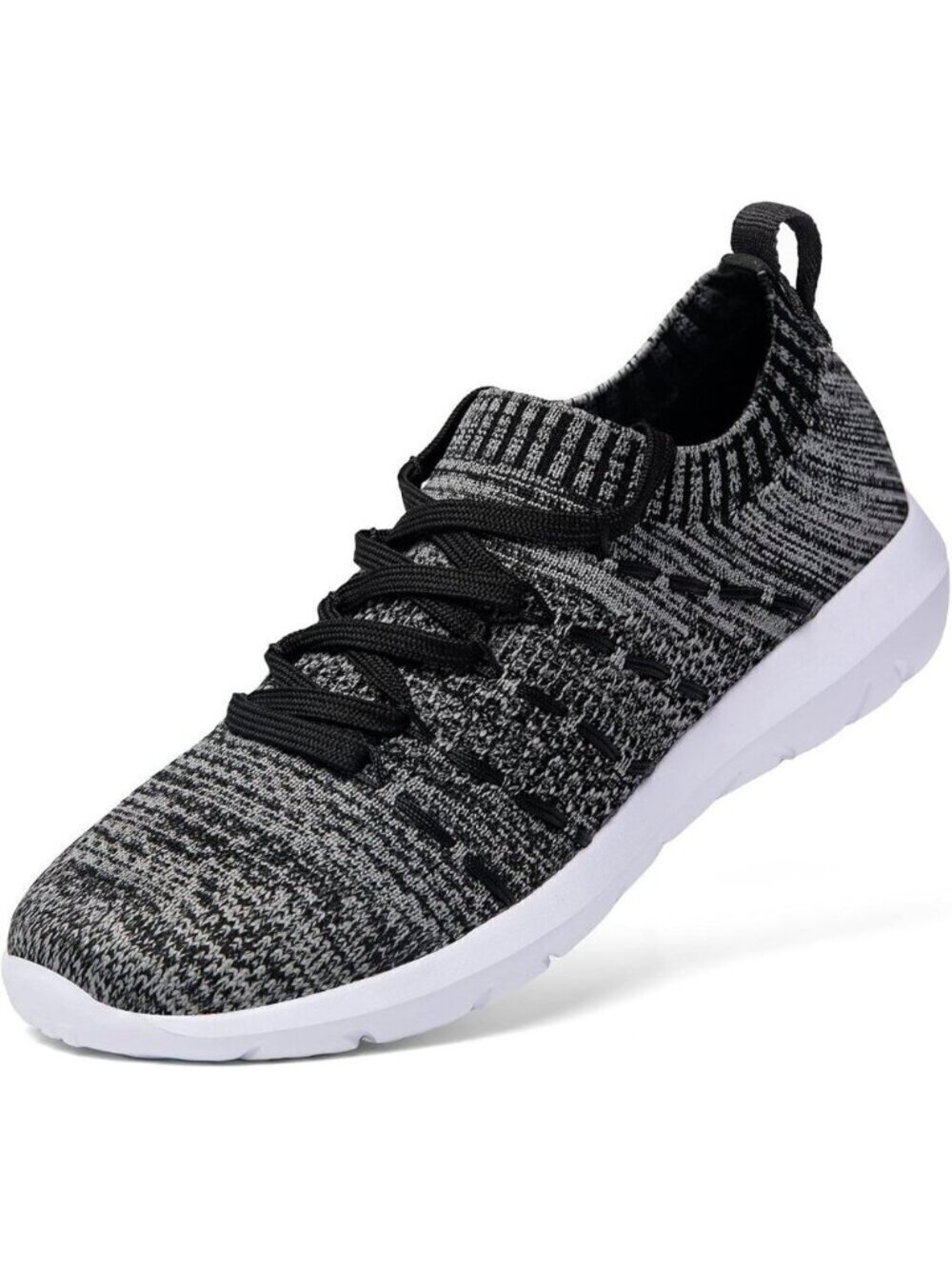🆕Women Black-Grey Running Breathable Knitting flexible Sports Shoes Sneaker